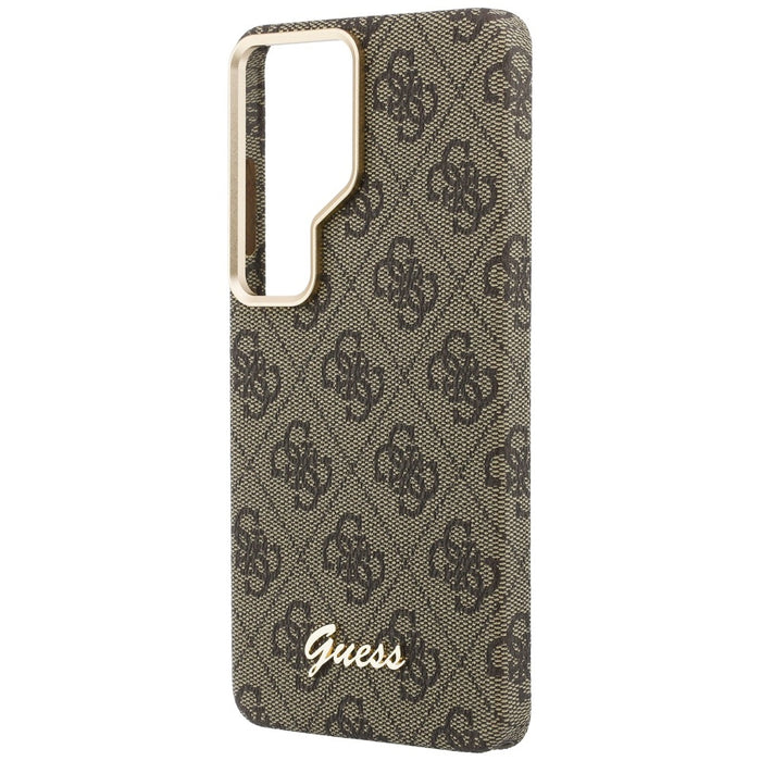 Калъф Guess 4G Script MagSafe за Samsung Galaxy S26 Ultra - кафяв
