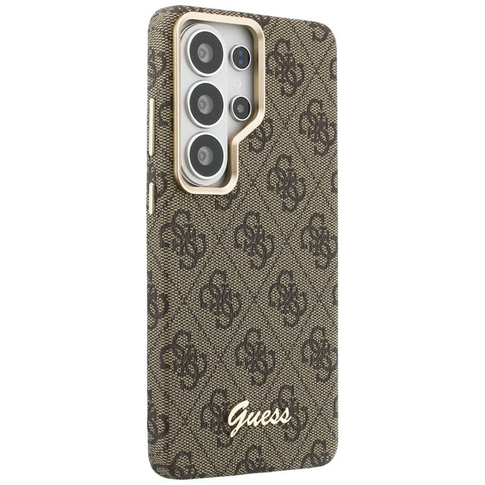 Калъф Guess 4G Script MagSafe за Samsung Galaxy S26 Ultra - кафяв
