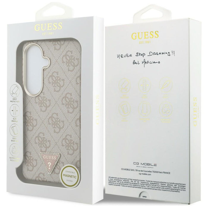 Калъф Guess 4G Triangle Logo MagSafe за Samsung Galaxy S26 - розов