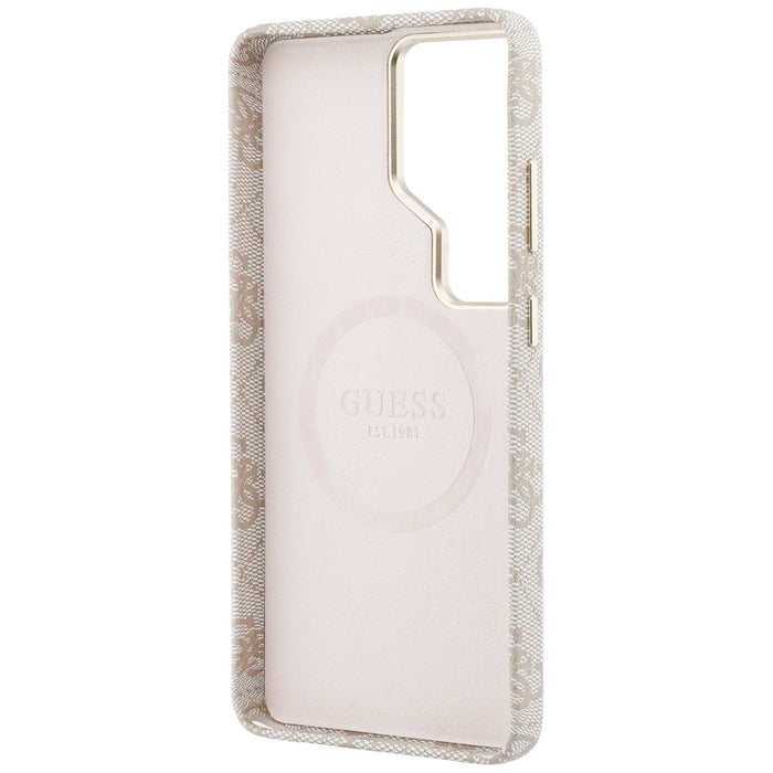 Калъф Guess 4G с триъгълно лого MagSafe за Samsung Galaxy S26 Ultra - розов