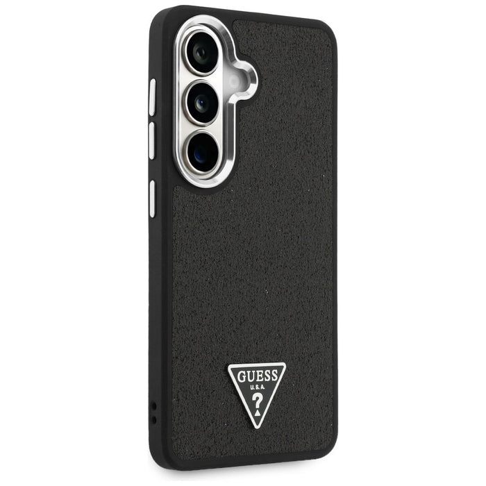 Калъф Guess Fixed Glitter Triangle MagSafe за Samsung Galaxy S26 - черен