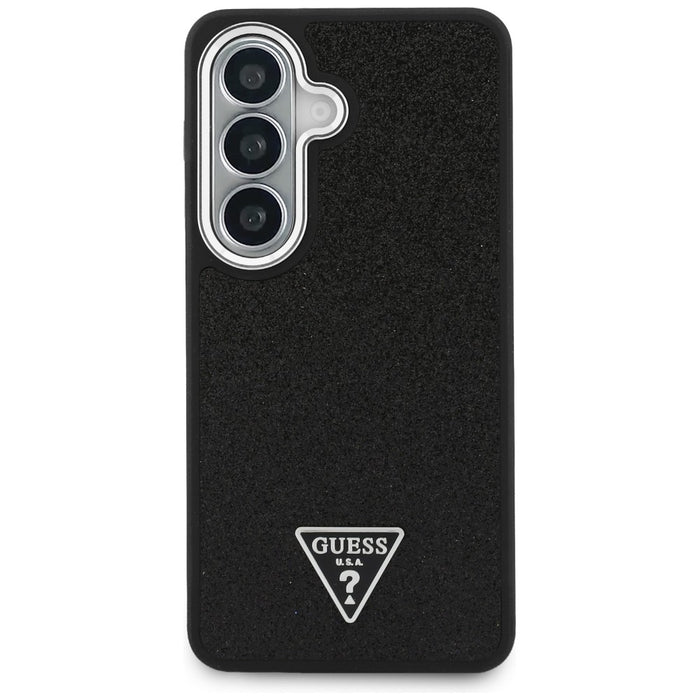 Калъф Guess Fixed Glitter Triangle MagSafe за Samsung Galaxy S26 - черен