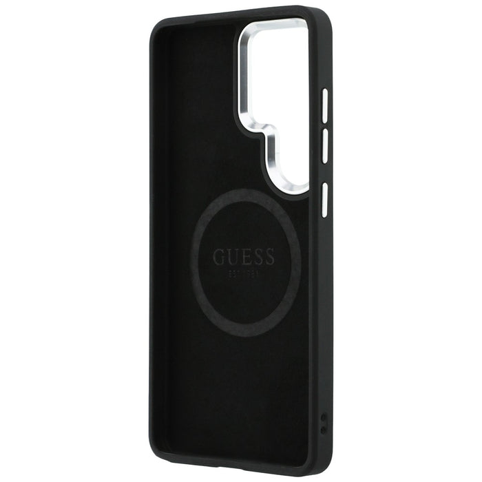 Калъф Guess Fixed Glitter Triangle MagSafe за Samsung Galaxy S26 Ultra - черен