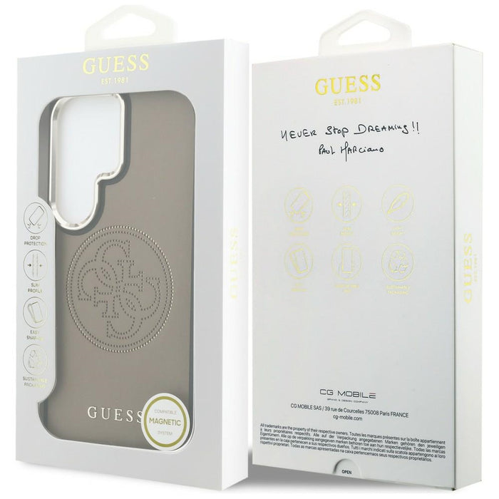 Калъф Guess Perforated Logo MagSafe за Samsung Galaxy S26 Ultra - кафяв