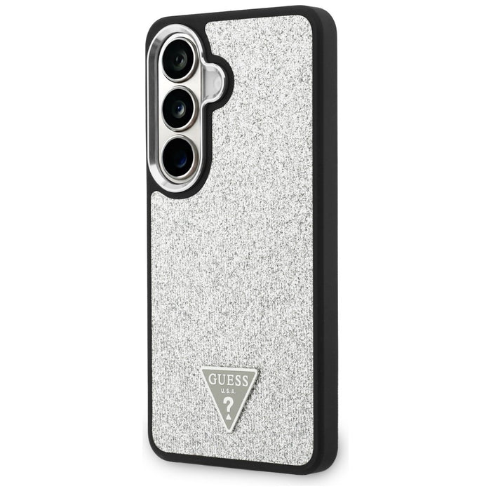 Калъф Guess Fixed Glitter Triangle MagSafe за Samsung Galaxy S26+ - сребрист