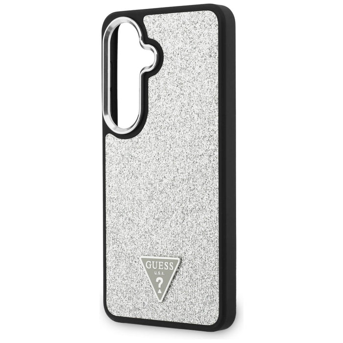 Калъф Guess Fixed Glitter Triangle MagSafe за Samsung Galaxy S26+ - сребрист