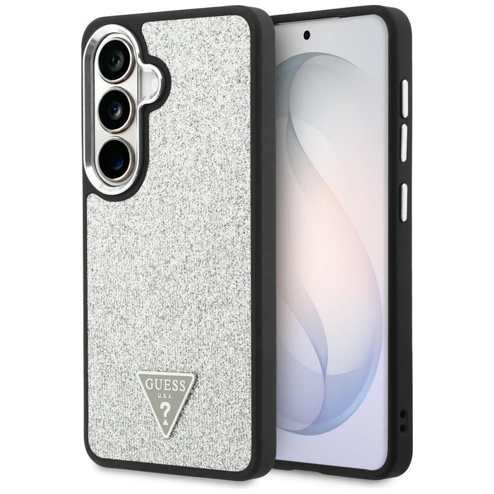 Калъф Guess Fixed Glitter Triangle MagSafe за Samsung Galaxy S26+ - сребрист
