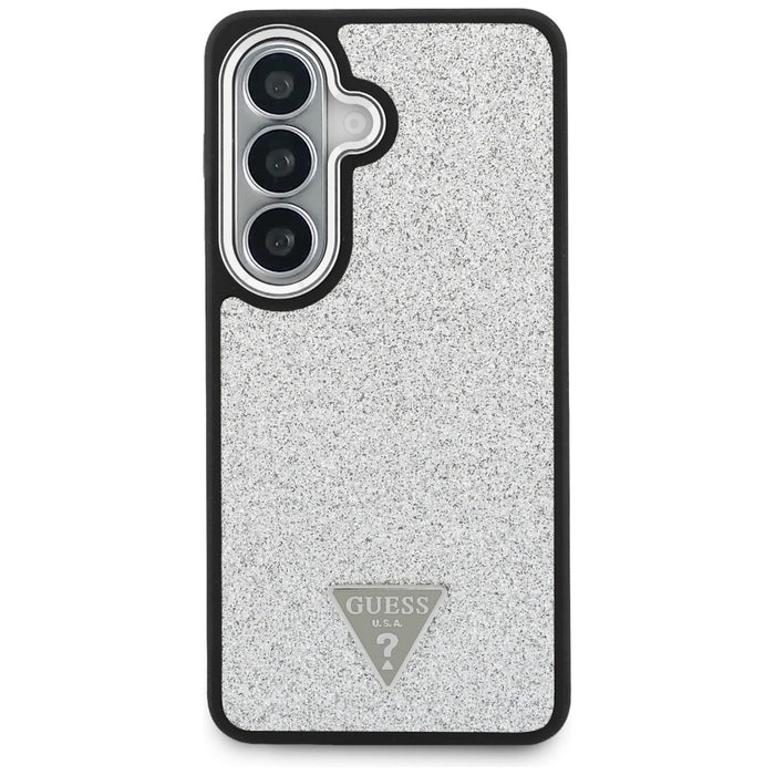 Калъф Guess Fixed Glitter Triangle MagSafe за Samsung Galaxy S26+ - сребрист