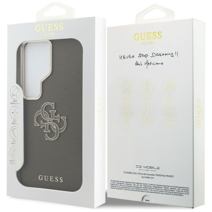 Калъф Guess Grained Big 4G Metal Logo за Samsung Galaxy S26 Ultra - кафяв