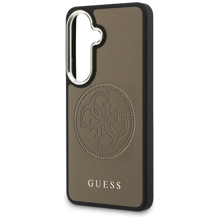 Калъф Guess с перфорирано лого MagSafe за Samsung Galaxy S26 - кафяв