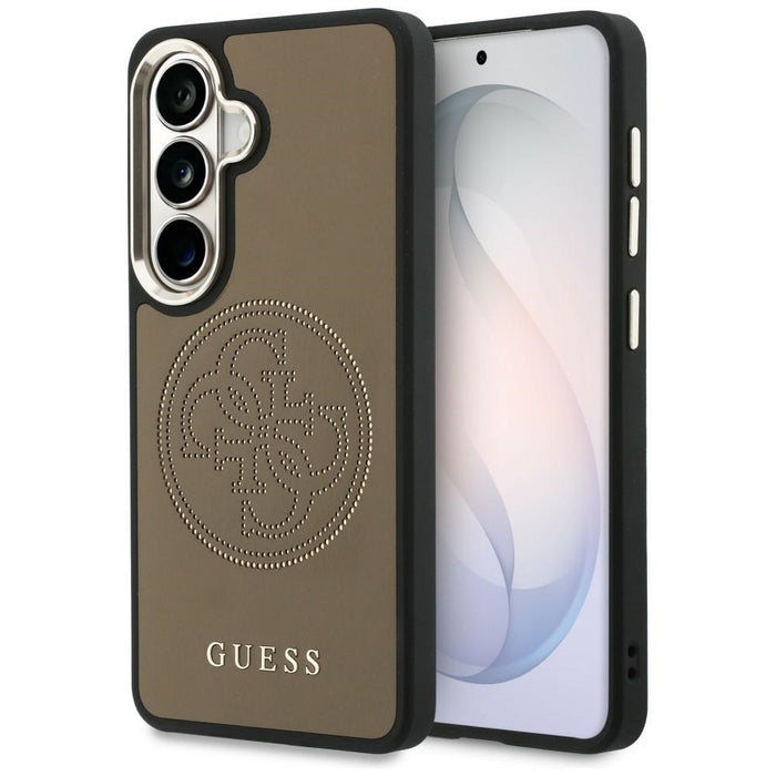 Калъф Guess с перфорирано лого MagSafe за Samsung Galaxy S26 - кафяв