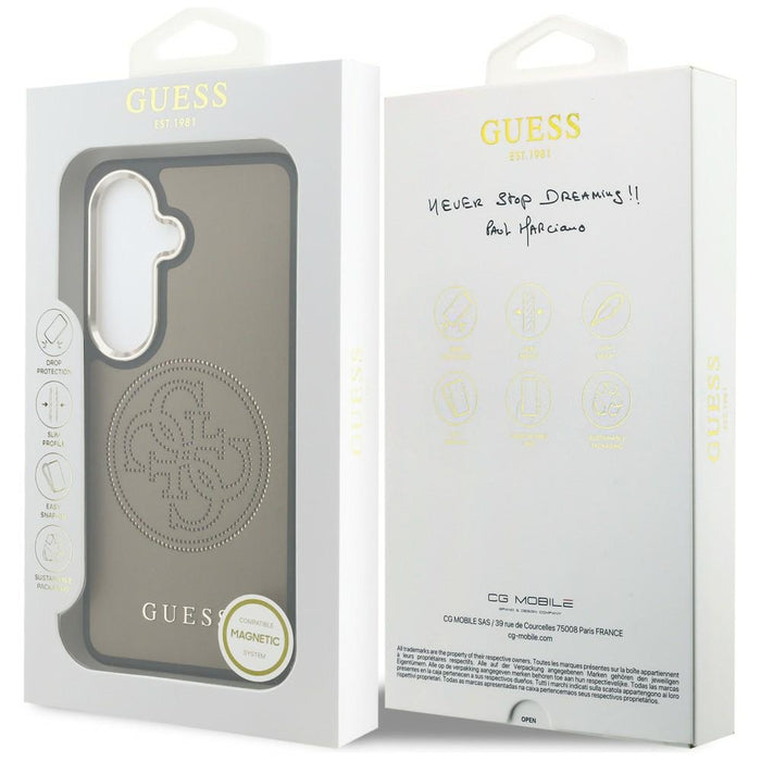 Калъф Guess с перфорирано лого MagSafe за Samsung Galaxy S26 - кафяв