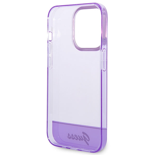 Прозрачен калъф Guess за iPhone 14 Pro Max - лилав