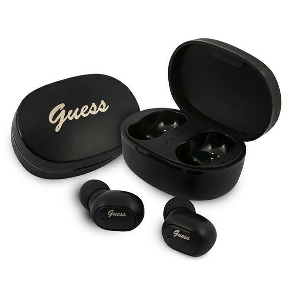 Безжични Bluetooth слушалки Guess GUTWST30BKTWS + Докинг станция - Черни