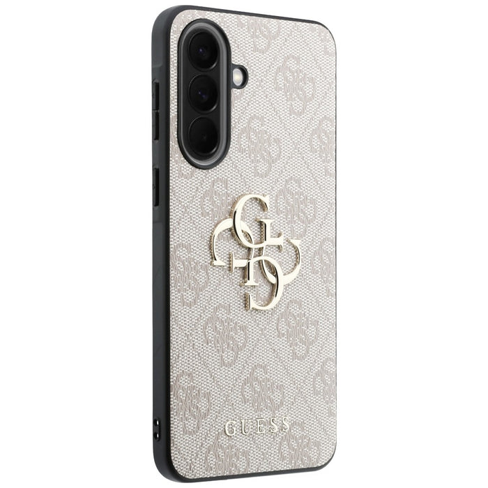 Кожен калъф Guess с метално лого за Samsung Galaxy A57 5G - розов