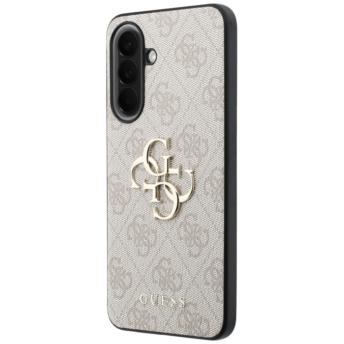Кожен калъф Guess с метално лого за Samsung Galaxy A57 5G - розов