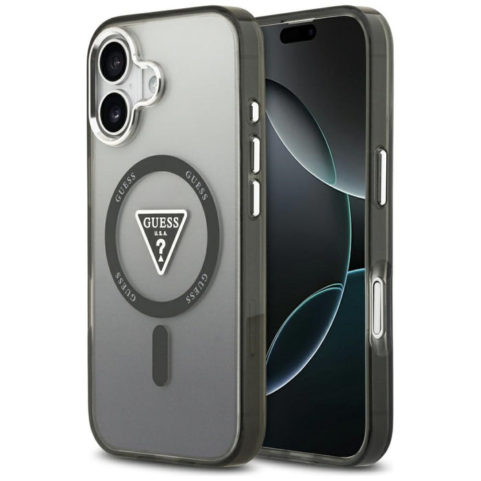 Калъф Guess IML Gradient Triangle Logo MagSafe за iPhone 17 - черен