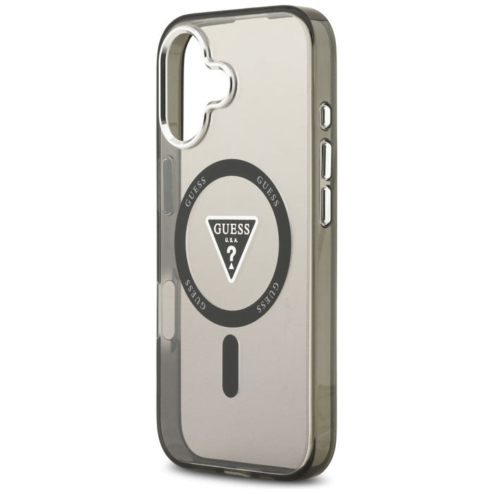 Калъф Guess IML Gradient Triangle Logo MagSafe за iPhone 17 - черен