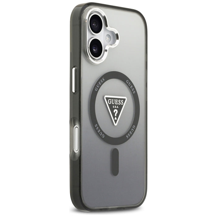 Калъф Guess IML Gradient Triangle Logo MagSafe за iPhone 17 - черен