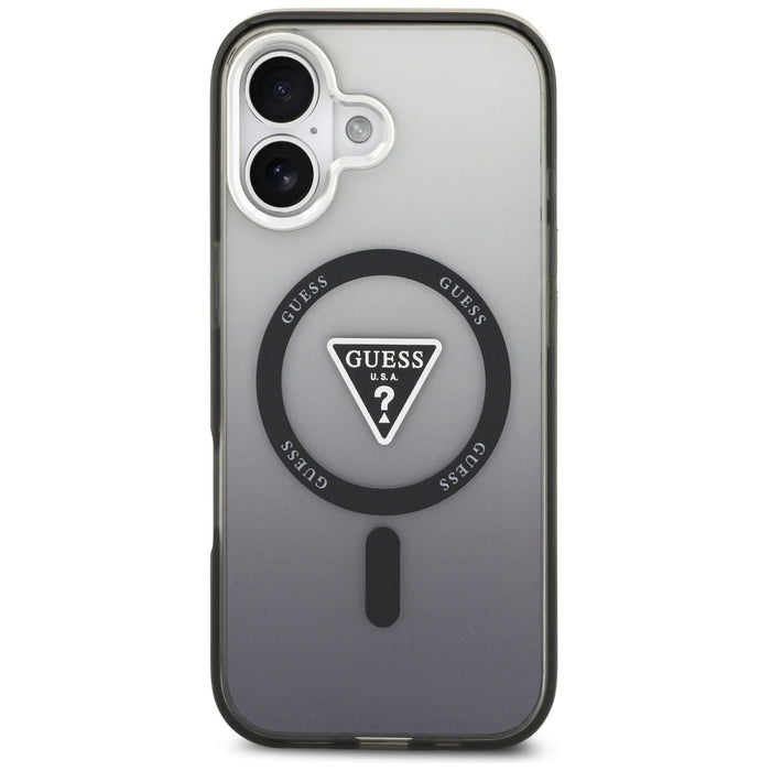 Калъф Guess IML Gradient Triangle Logo MagSafe за iPhone 17 - черен