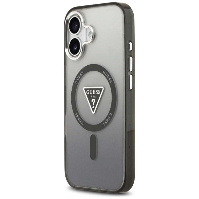 Калъф Guess IML Gradient Triangle Logo MagSafe за iPhone 17 - черен