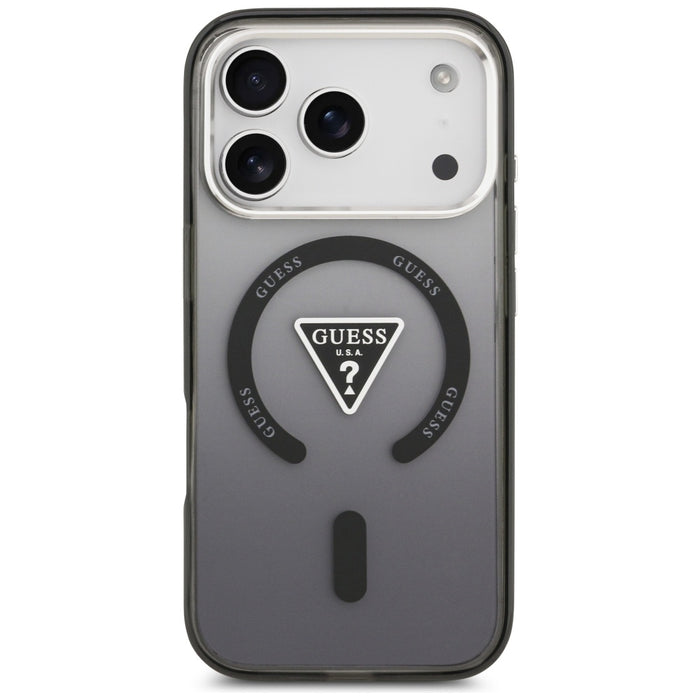 Калъф Guess IML Gradient Triangle Logo MagSafe за iPhone 17 Pro - черен