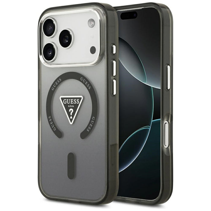 Калъф Guess IML Gradient Triangle Logo MagSafe за iPhone 17 Pro - черен
