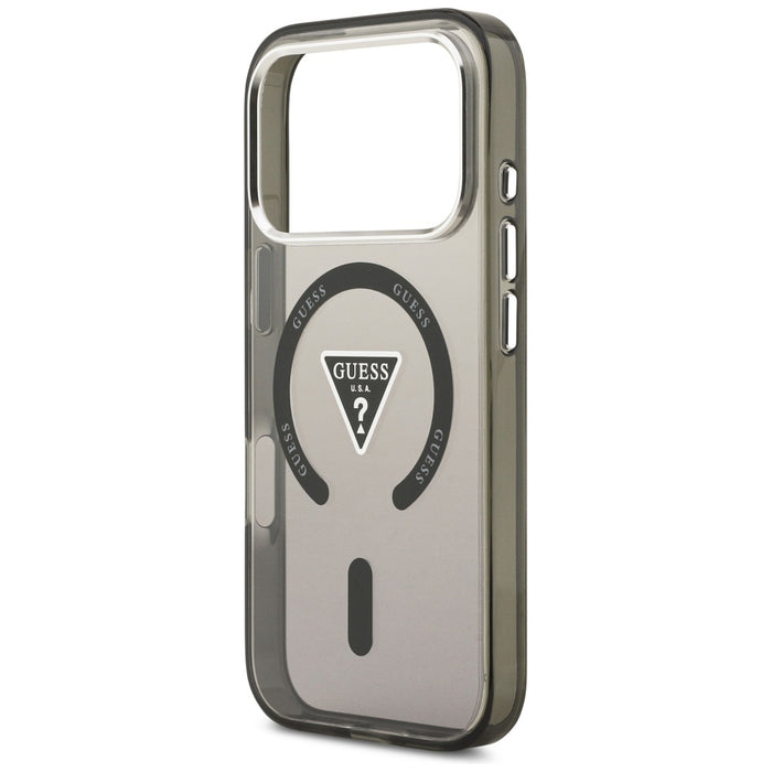 Калъф Guess IML Gradient Triangle Logo MagSafe за iPhone 17 Pro Max - черен
