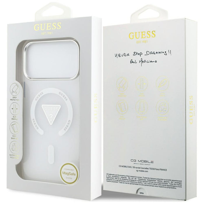 Калъф Guess IML Gradient Triangle Logo MagSafe за iPhone 17 Pro Max - прозрачен