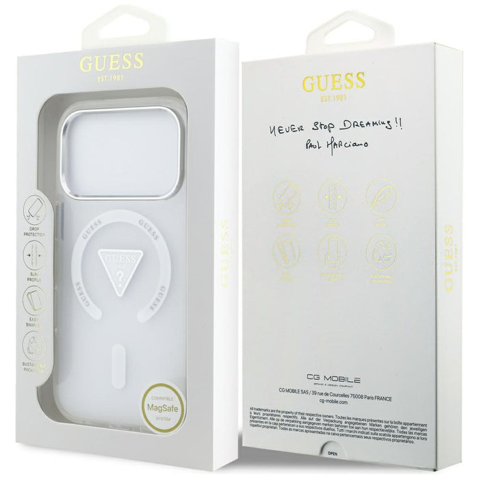 Калъф Guess IML Gradient Triangle Logo MagSafe за iPhone 17 Pro - прозрачен