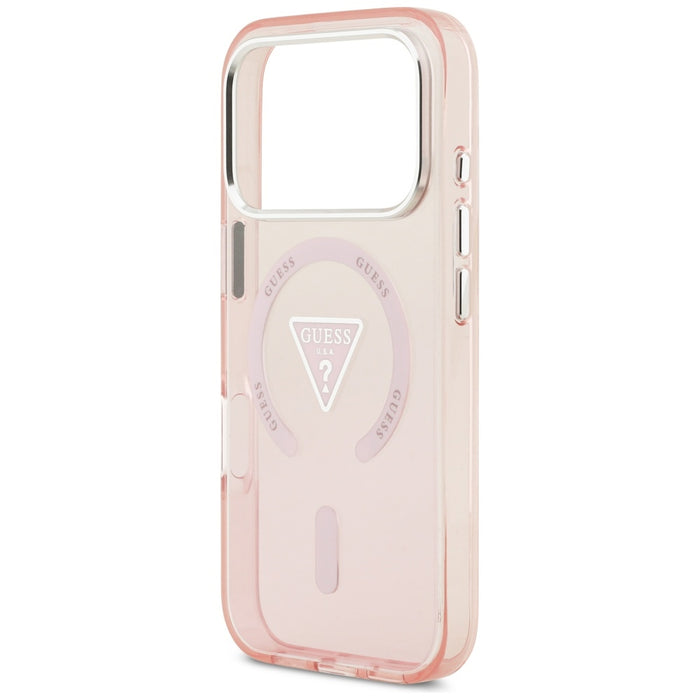 Калъф Guess IML Gradient Triangle Logo MagSafe за iPhone 17 Pro - розов
