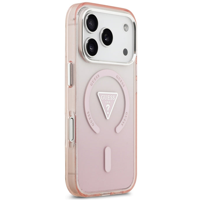 Калъф Guess IML Gradient Triangle Logo MagSafe за iPhone 17 Pro - розов