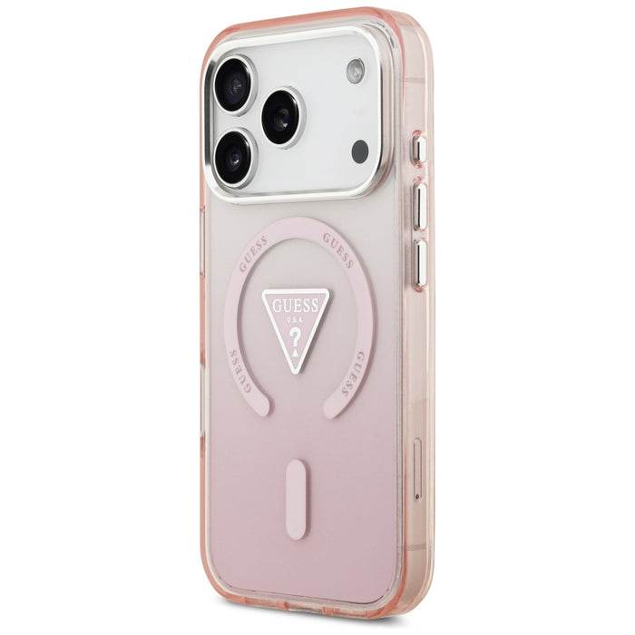 Калъф Guess IML Gradient Triangle Logo MagSafe за iPhone 17 Pro - розов