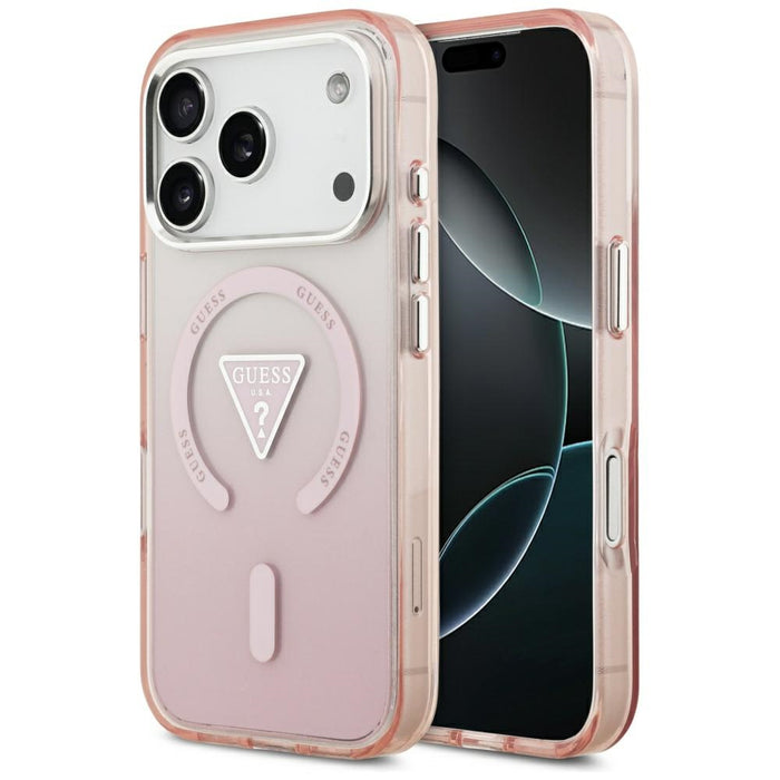 Калъф Guess IML Gradient Triangle Logo MagSafe за iPhone 17 Pro - розов