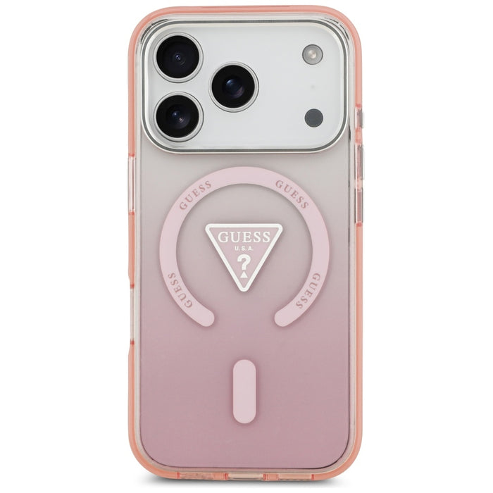 Калъф Guess IML Gradient Triangle Logo MagSafe за iPhone 17 Pro - розов