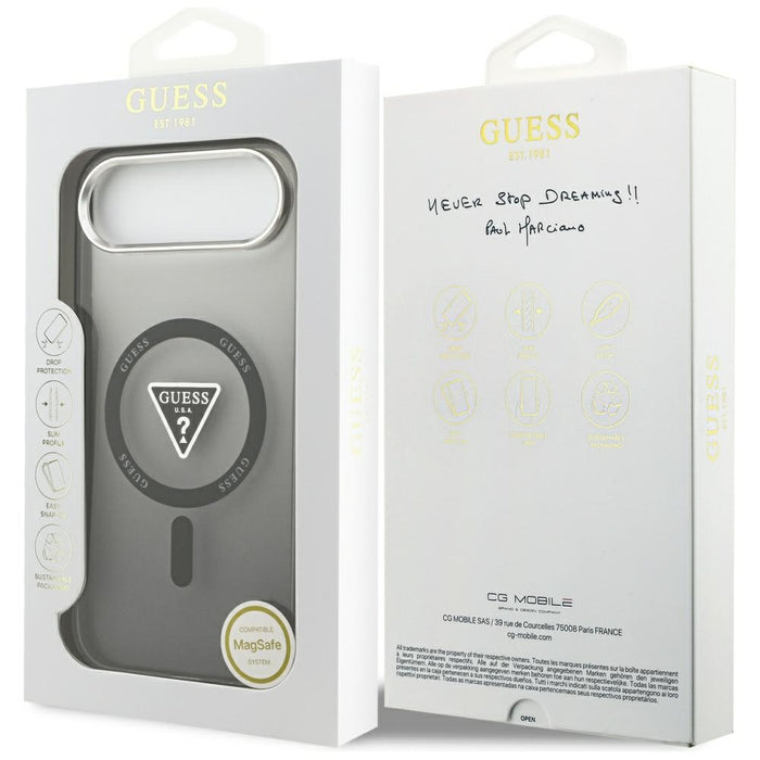 Калъф Guess IML Gradient Triangle Logo MagSafe за iPhone Air - черен