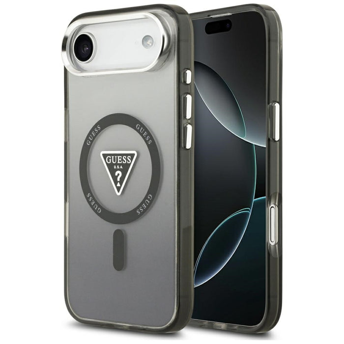Калъф Guess IML Gradient Triangle Logo MagSafe за iPhone Air - черен