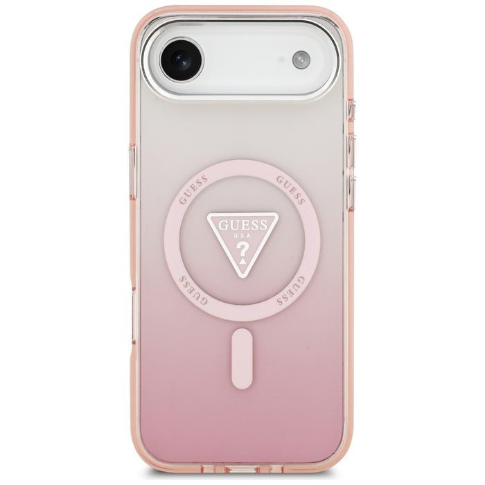 Калъф Guess IML Gradient Triangle Logo MagSafe за iPhone Air - розов