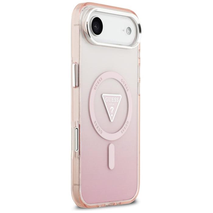 Калъф Guess IML Gradient Triangle Logo MagSafe за iPhone Air - розов