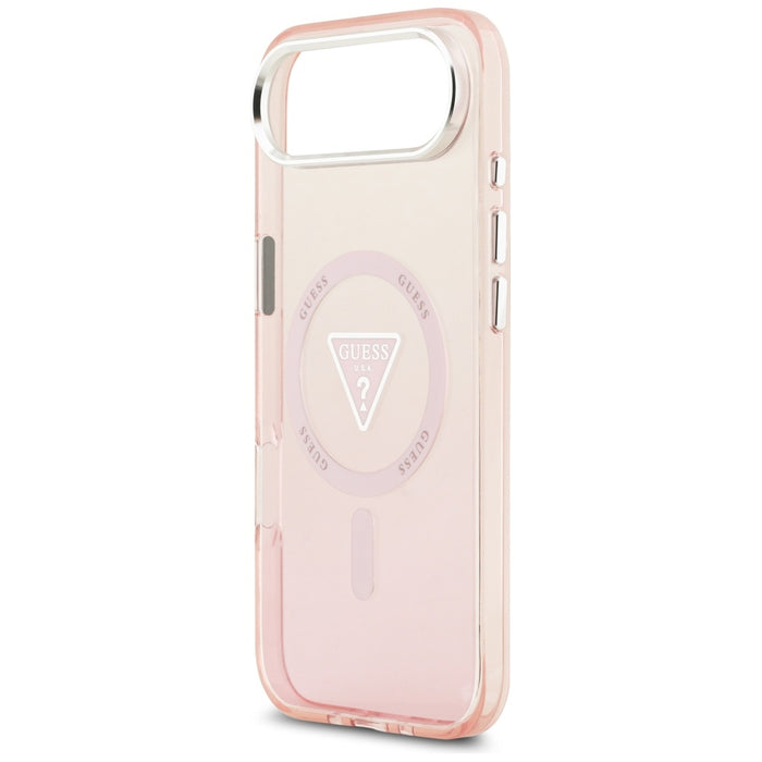 Калъф Guess IML Gradient Triangle Logo MagSafe за iPhone Air - розов