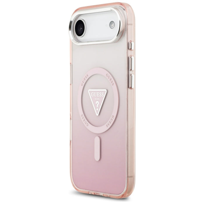 Калъф Guess IML Gradient Triangle Logo MagSafe за iPhone Air - розов