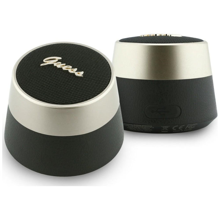 Guess 5W Script Metal Logo Bluetooth Speaker - Черен