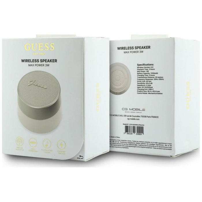 Guess 5W Script Metal Logo Bluetooth високоговорител - златен