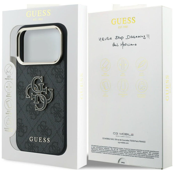 Калъф Guess 4G & Big Resin Logo за iPhone 17 Pro / 18 Pro - черен