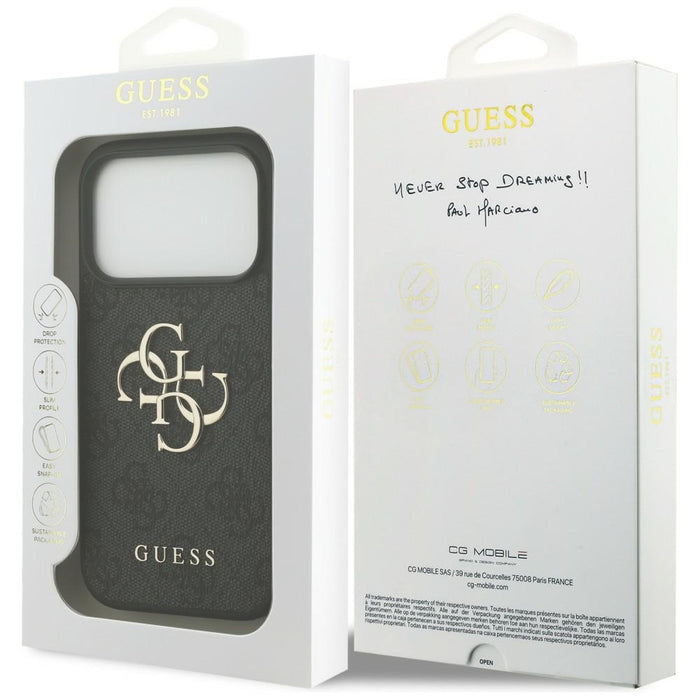 Калъф Guess 4G с голямо лого за iPhone 17 Pro / 18 Pro - черен