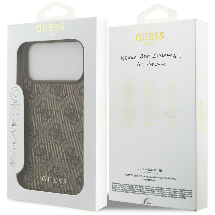 Калъф Guess 4G Classic за iPhone 17 Pro Max / 18 Pro Max - кафяв