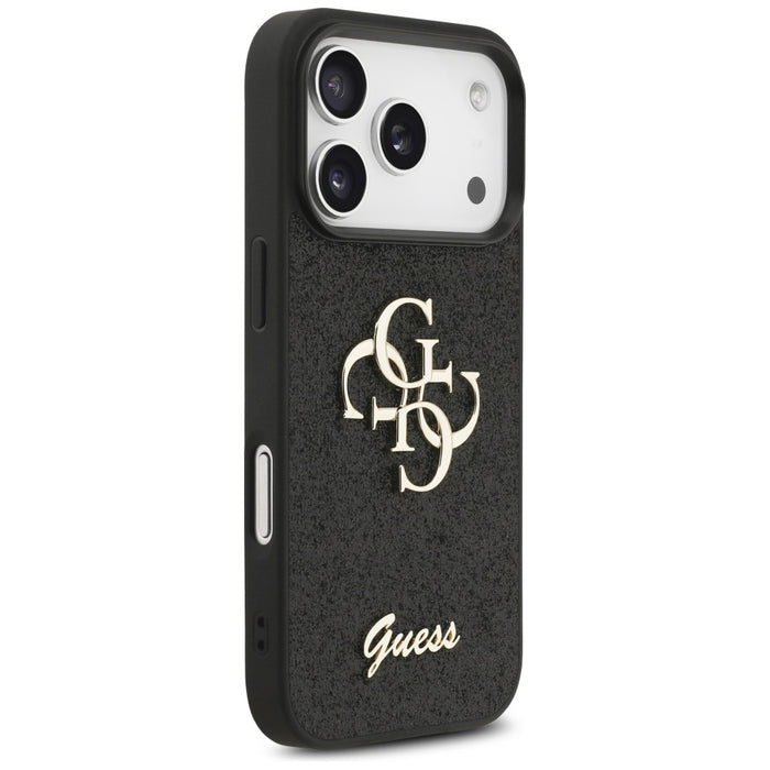 Калъф Guess Fixed Glitter Big 4G за iPhone 17 Pro / 18 Pro - черен