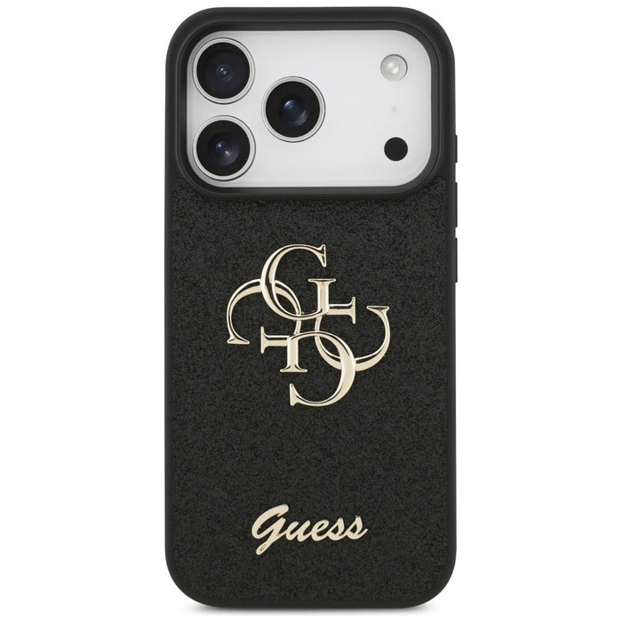 Калъф Guess Fixed Glitter Big 4G за iPhone 17 Pro / 18 Pro - черен