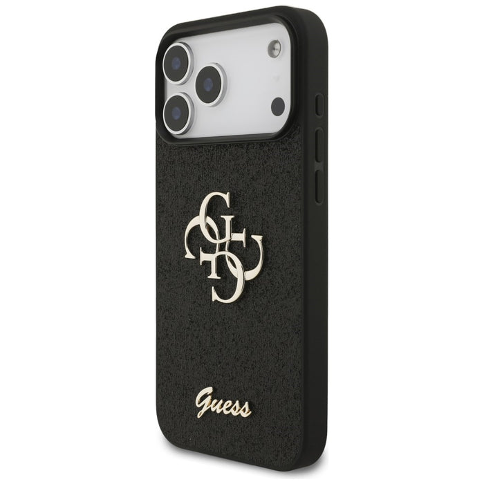 Калъф Guess Fixed Glitter Big 4G за iPhone 17 Pro Max / 18 Pro Max - черен