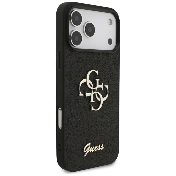Калъф Guess Fixed Glitter Big 4G за iPhone 17 Pro Max / 18 Pro Max - черен
